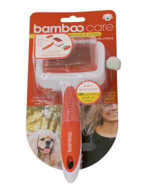 Bamboo Dog Slicker/Bristle Brush and Combs