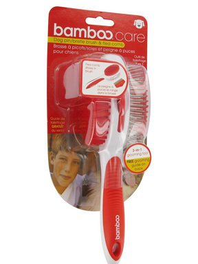 Bamboo Dog Pin/Bristle Brush & Flea Comb