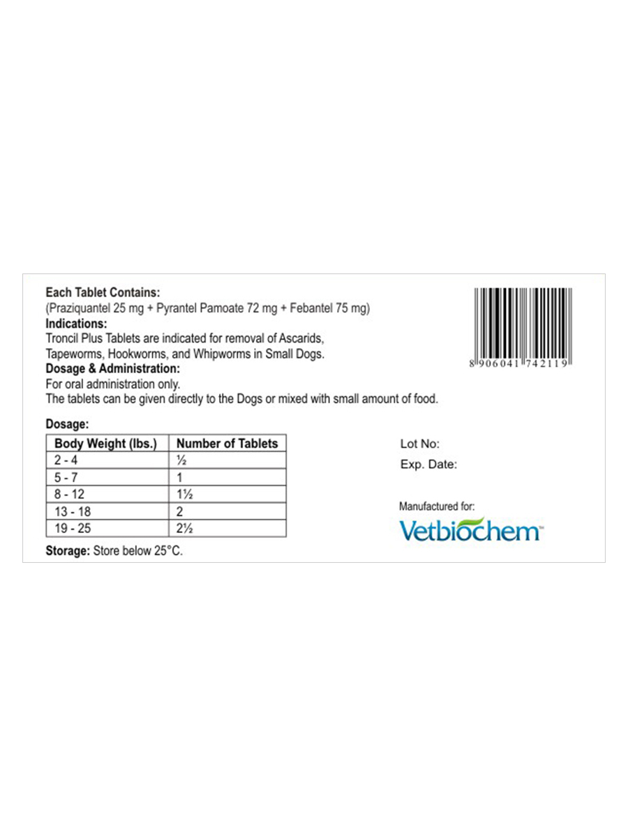 Generic Drontal for Dogs (Praziquantel, Pyrantel Pamoate & Febantel) at