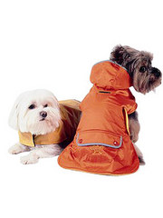 New York Dog Fleece Lined Raincoat with Hood