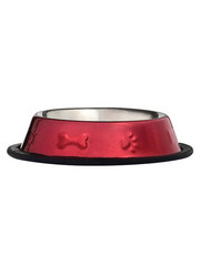 Pet Edge Bone & Paw Embossed Stainless Steel Bowl
